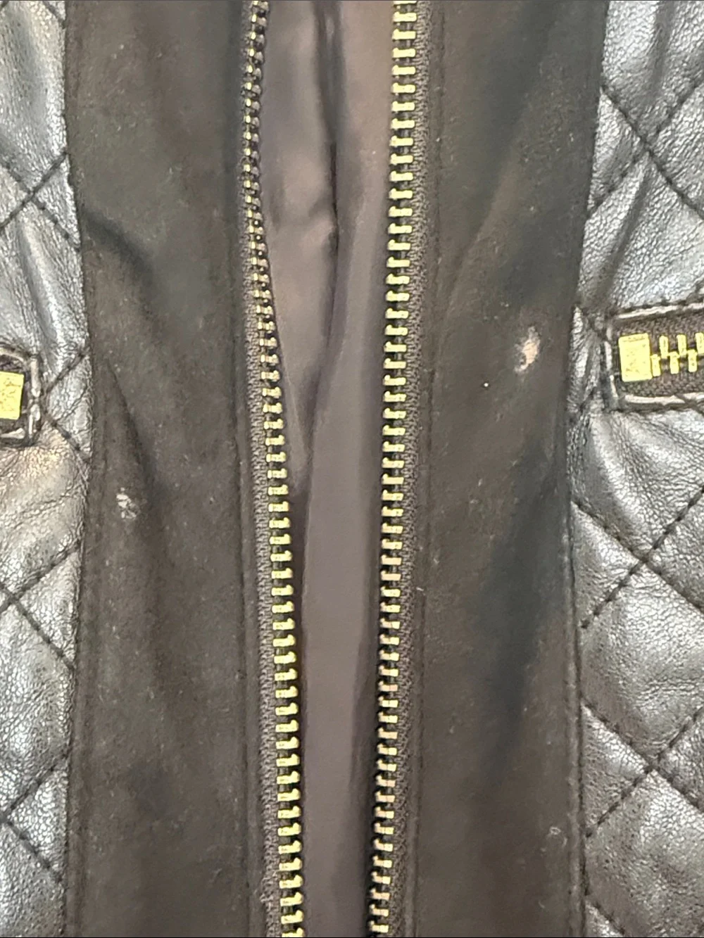 Tory Burch Black Quilted Leather Jacket with Gold Hardware - Picture 4 of 6